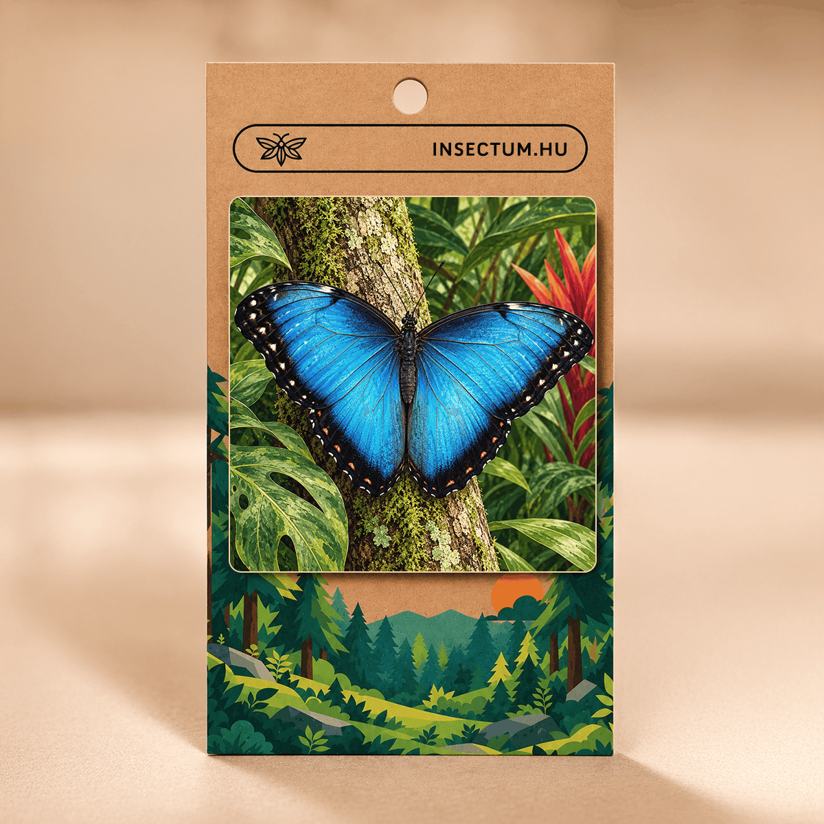 Morpho menelaus hűtőmágnes - Trópusi kollekció